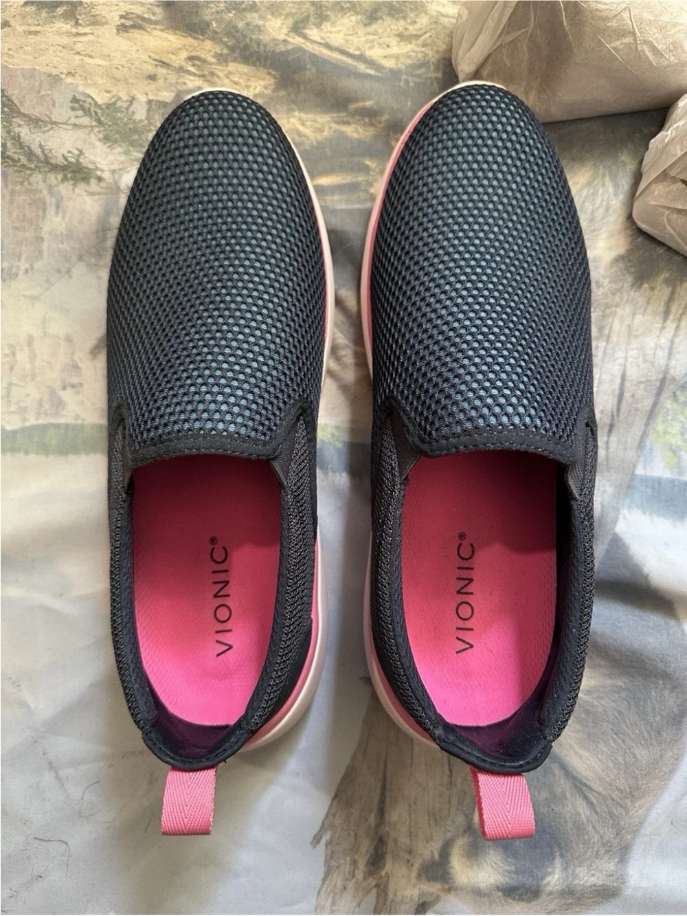 Vionic Shoes Womens 9 Navy Pink Vortex Zeta Wasabi Slip On Sneakers